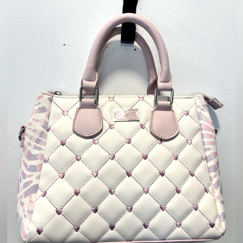 Elegant Pink and White Satchel